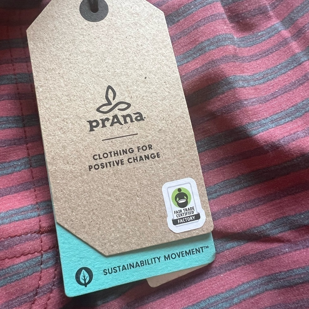 NWT Prana Men's Metric E-Waist Short Size Small Color Rust Stripe No Liner!!‎ - Picture 7 of 7